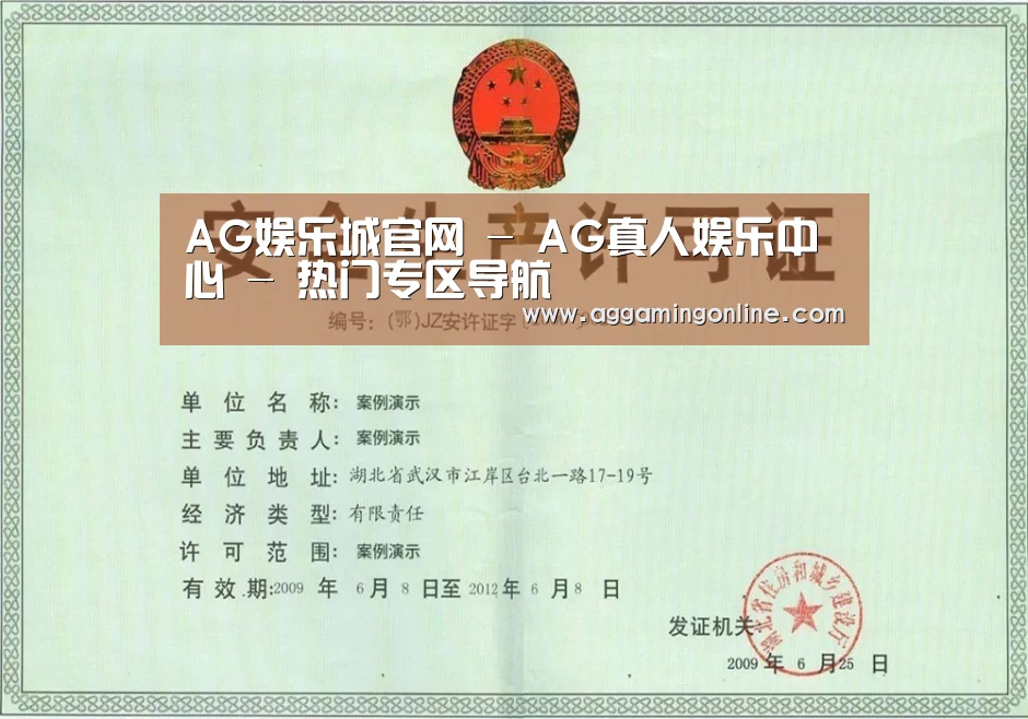 AG娱乐城荣誉证书三
